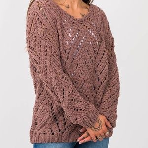 Brown “ My Cozy” fisherman sweater